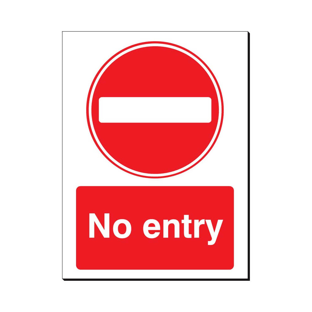 No Entry Safety Sign 480x350mm Waterproof 3 mm Foamex Board Qty 1