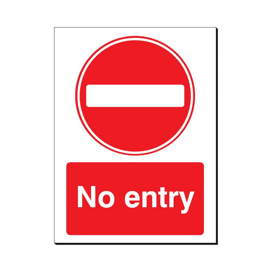 No Entry Safety Sign 480x350mm Waterproof 3 mm Foamex Board Qty 1