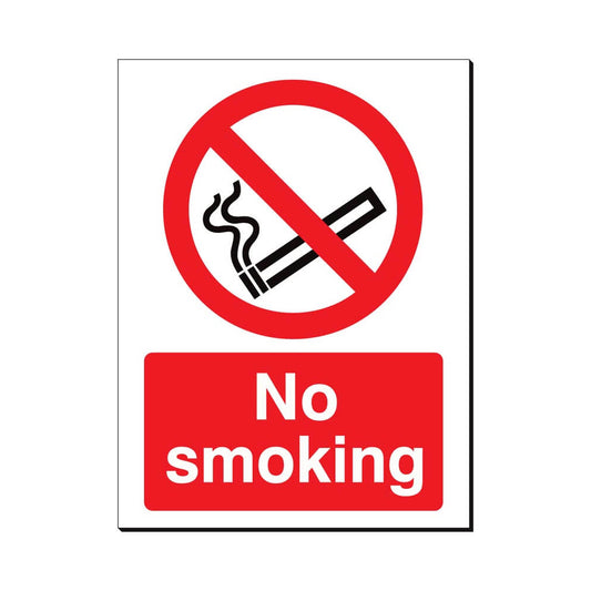 No Smoking Safety Sign 480x350mm Waterproof 3 mm Foamex Board Qty 1