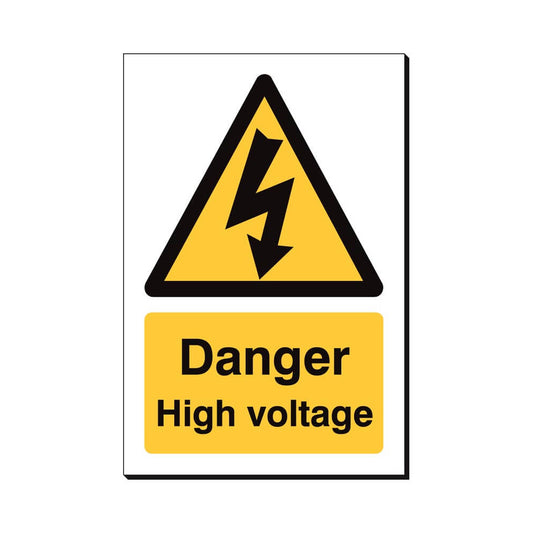 Danger High Voltage Safety Sign 240x360mm Waterproof 3 mm Foamex Board Qty 1