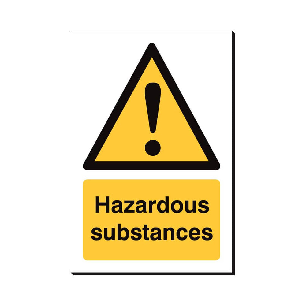 Hazardous Substances Safety Sign 240x360mm Waterproof 3 mm Foamex Board Qty 1