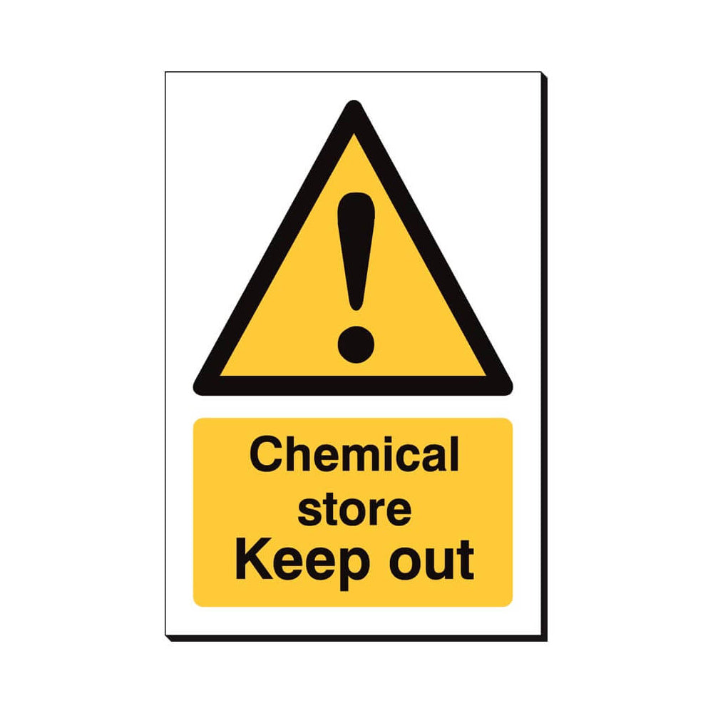 Chemical Store Keep Out Safety Sign 240x360mm Waterproof 3 mm Foamex Board Qty 1