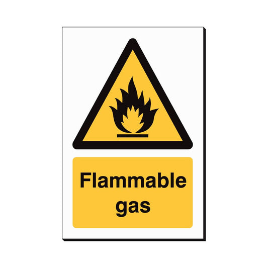 Flammable Gas Safety Sign 240x360mm Waterproof 3 mm Foamex Board Qty 1