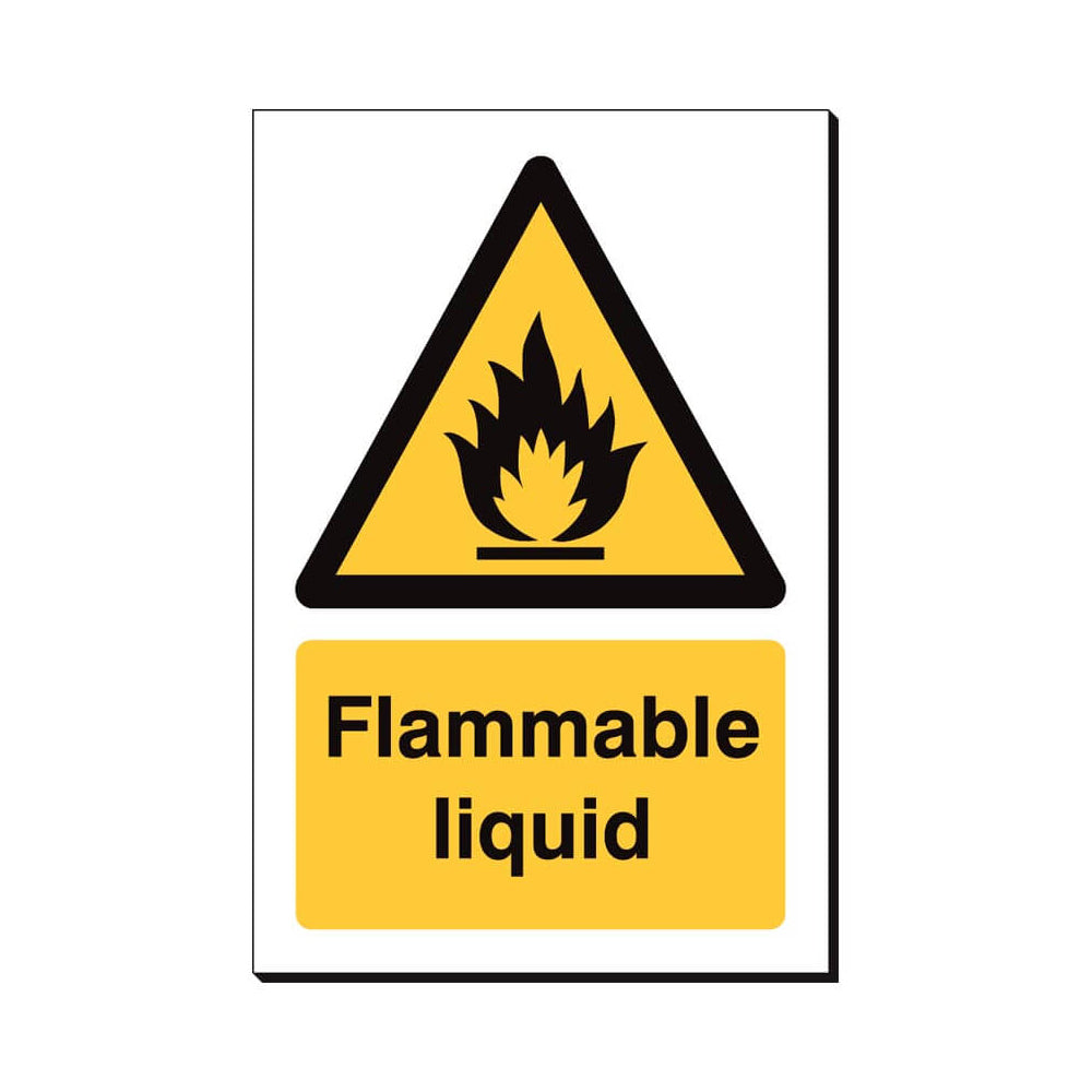 Flammable Liquid Safety Sign 240x360mm Waterproof 3 mm Foamex Board Qty 1
