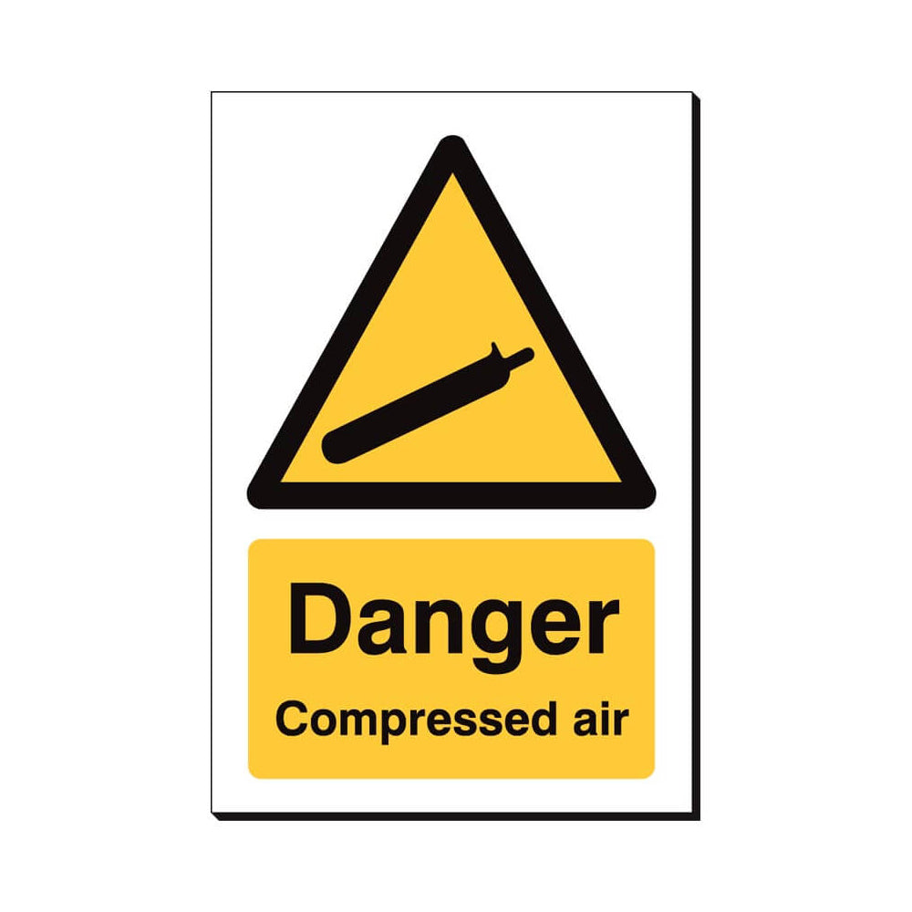 Danger Compressed Air Safety Sign 240x360mm Waterproof 3 mm Foamex Board Qty 1