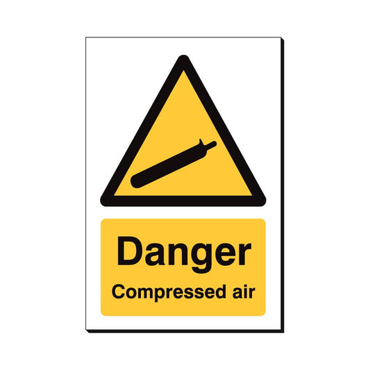 Danger Compressed Air Safety Sign 240x360mm Waterproof 3 mm Foamex Board Qty 1