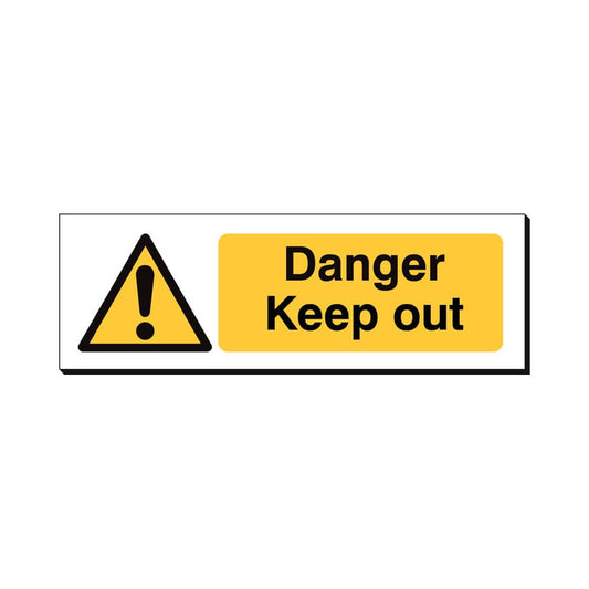 Danger Keep Out Safety Sign 360x120mm Waterproof 3 mm Foamex Board Qty 1