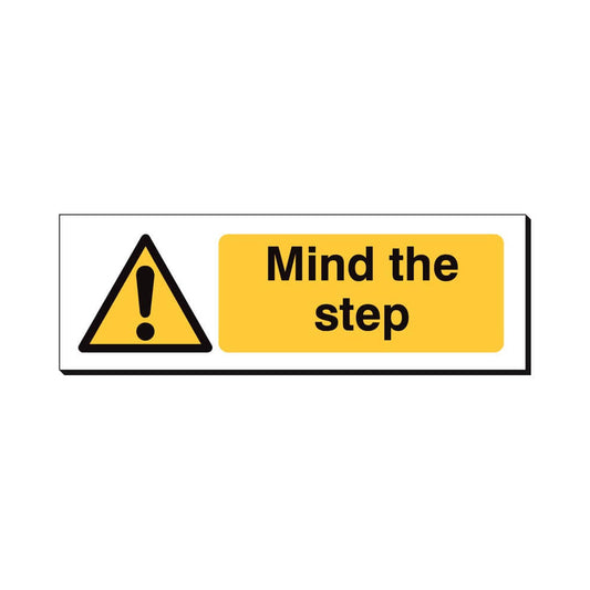 Mind the Step Safety Sign 360x120mm Waterproof 3 mm Foamex Board Qty 1