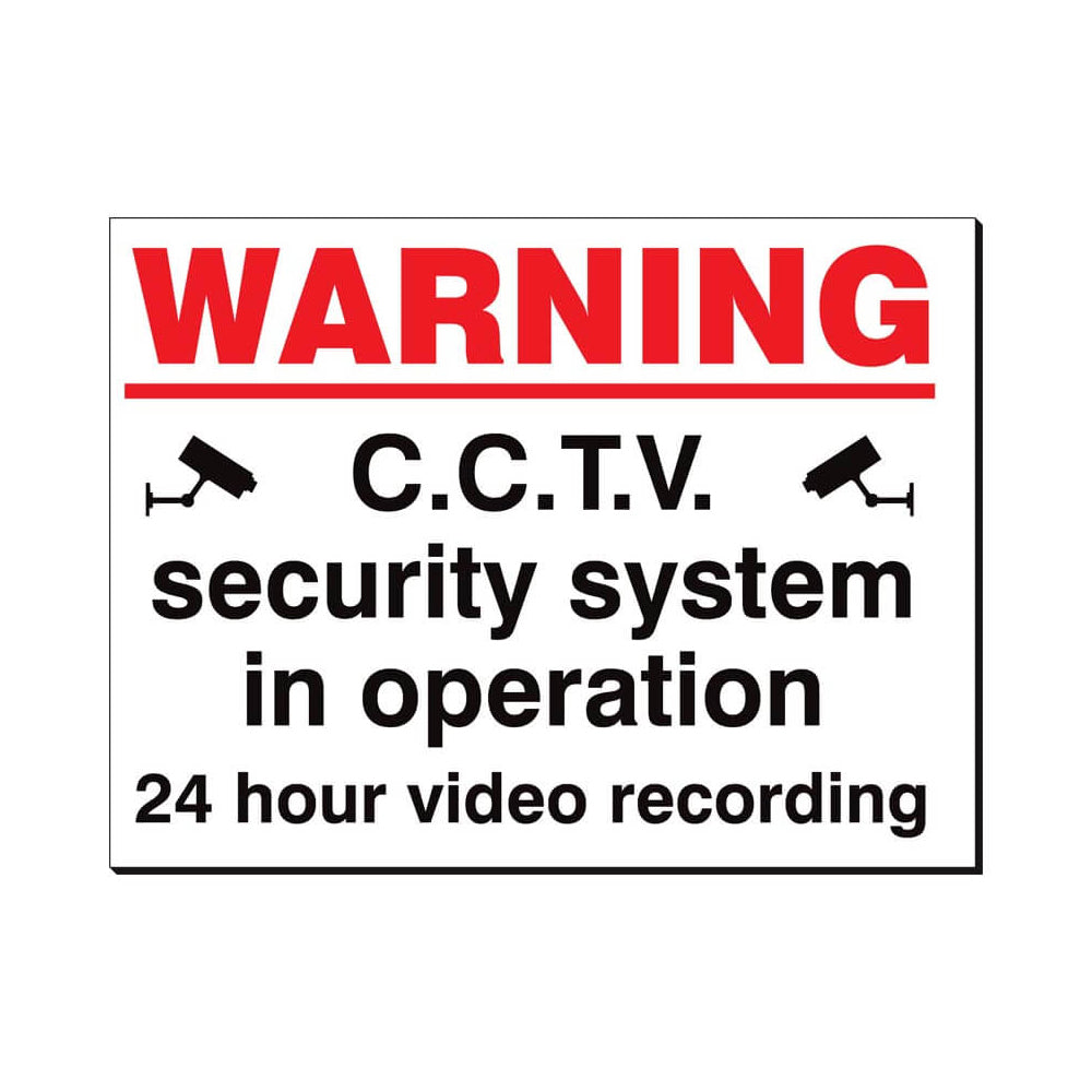 Warning CCTV Security System Sign 480x350mm Foamex Qty 1