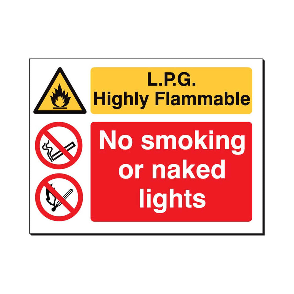 LPG Highly Flammable Safety Sign 480x350mm Waterproof 3 mm Foamex Board Qty 1