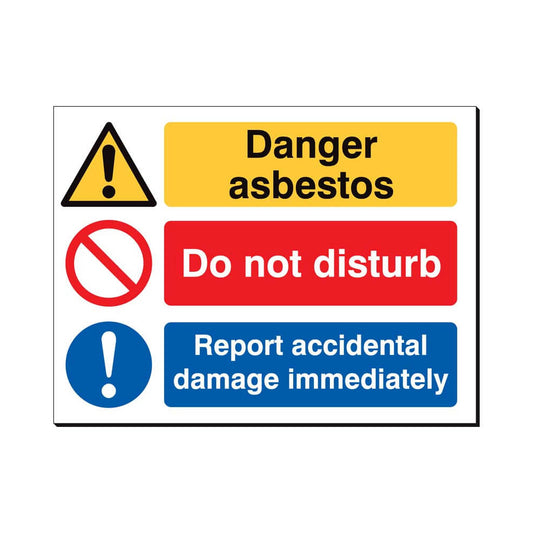 Danger Asbestos Safety Sign 480x350mm Waterproof 3 mm Foamex Board Qty 1