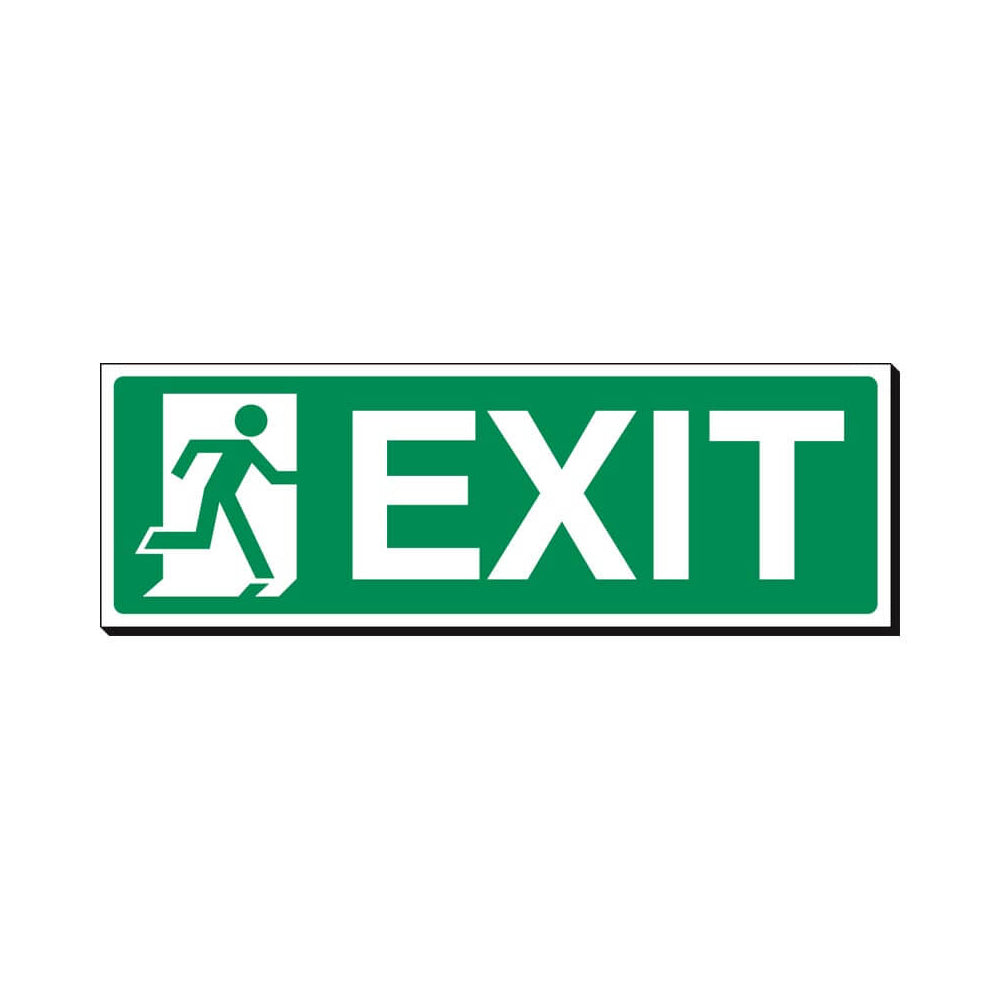 Exit Safety Sign 360x120mm Waterproof 3 mm Foamex Board Qty 1