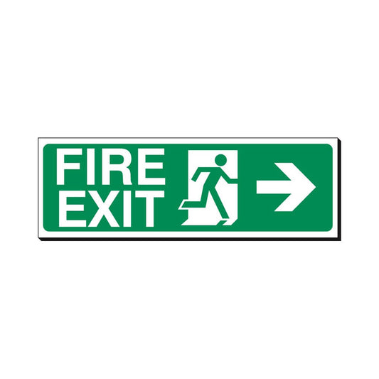 Fire Exit Right Arrow Safety Sign 360x120mm Waterproof 3 mm Foamex Board Qty 1