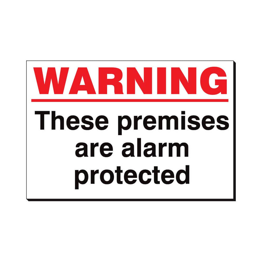 Warning Premises Alarm Protected Sign 360x240mm Foamex Qty 1