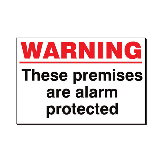 Warning Premises Alarm Protected Sign 360x240mm Foamex Qty 1
