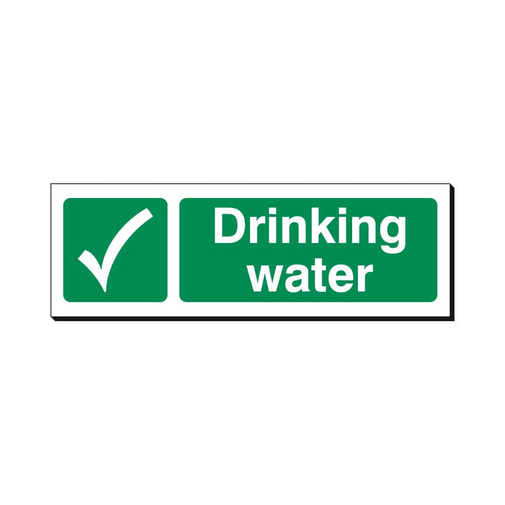 Drinking Water Safety Sign 360x120mm Waterproof 3 mm Foamex Board Qty 1