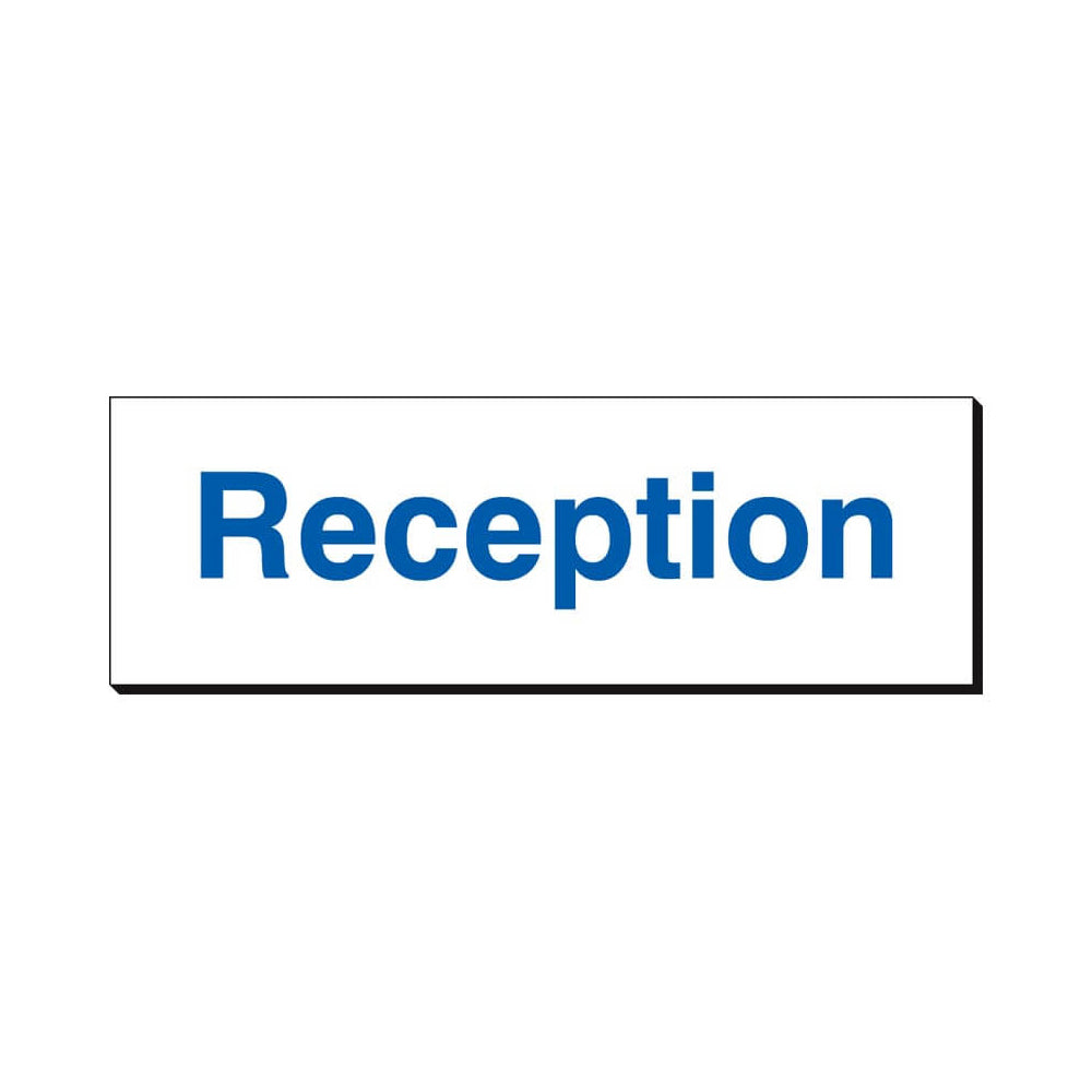 Reception Safety Sign 360x120mm Waterproof 3 mm Foamex Board Qty 1