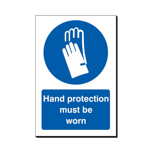 Hand Protection Must Be Worn Sign 240x360mm Foamex Board Qty 1