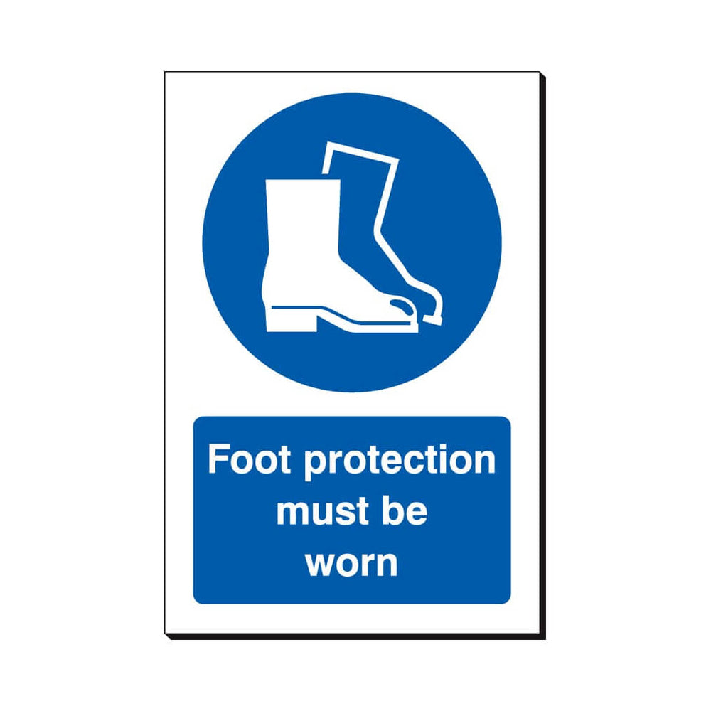 Foot Protection Must Be Worn Sign 240x360mm Foamex Board Qty 1