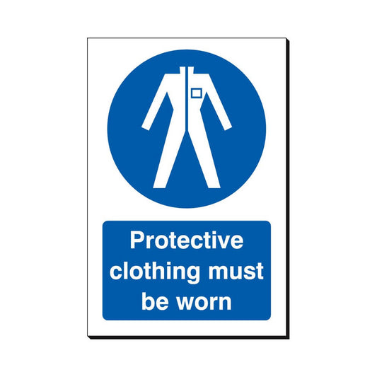 Protective Clothing Must Be Worn Sign 240x360mm Foamex Board Qty 1