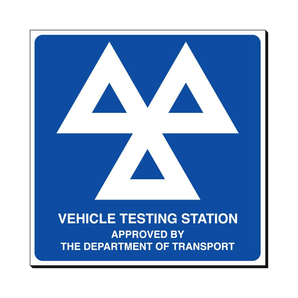 Vehicle Testing Station MOT Sign 350x350mm Waterproof 3 mm Foamex Board Qty 1