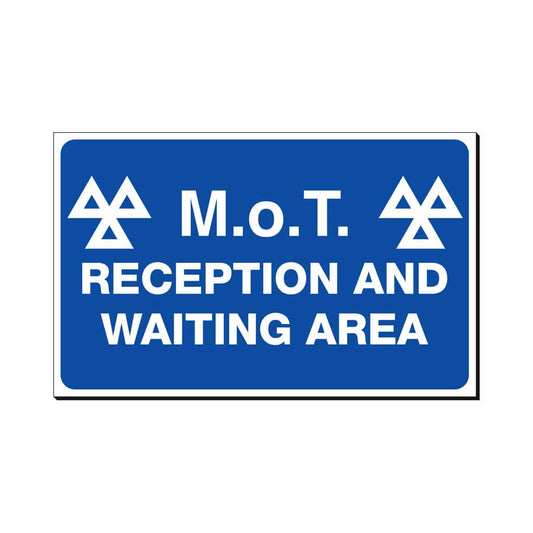 MOT Waiting Area Safety Sign 480x300mm Waterproof 3 mm Foamex Board Qty 1