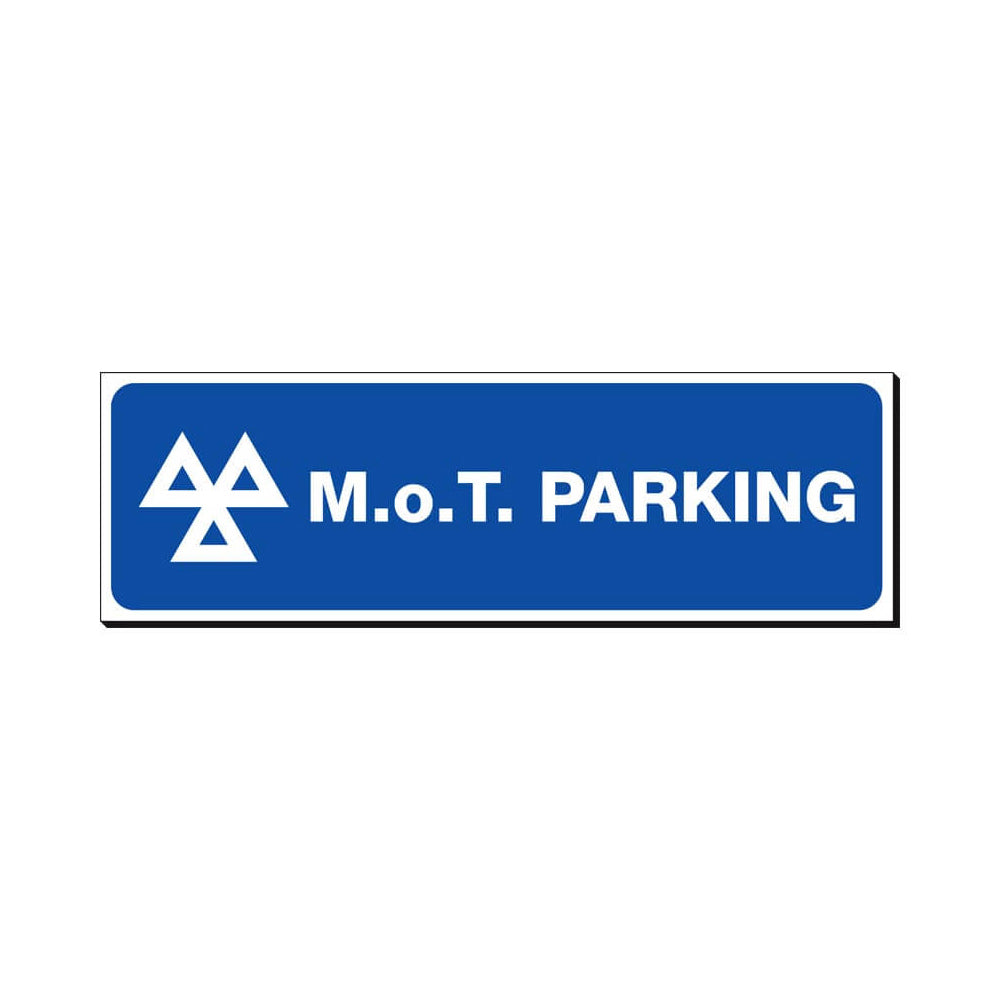 MOT Parking Safety Sign 480x150mm Waterproof 3 mm Foamex Board Qty 1