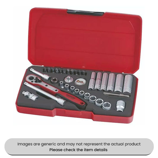 Socket Set 1/4" Drive 36 Piece With Snap Lock & Hinges Pack Qty 1