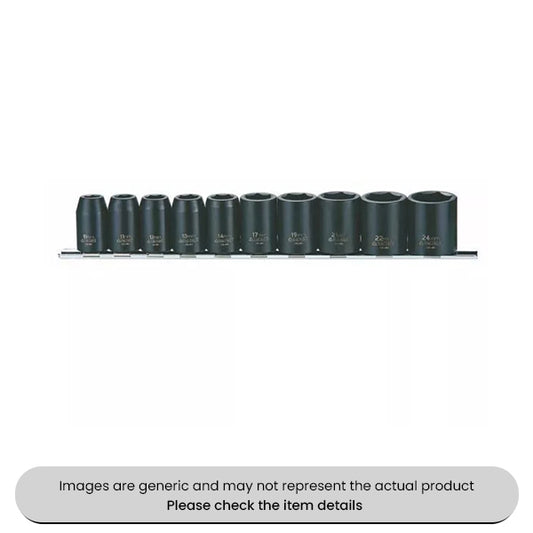 Impact Socket Rail Set 1/2" Drive Regular, 10 Piece Pack Qty 1