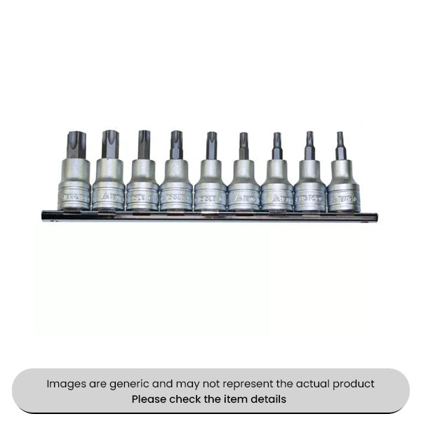 TPX Socket Clip Rail 3/8" Drive 9 Piece For Internal Tamper TPX Heads Pack Qty 1