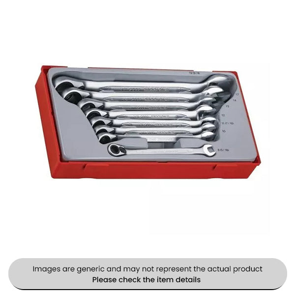 Chrome Vanadium Ratcheting Spanner Set 8 Piece Pack Qty 1