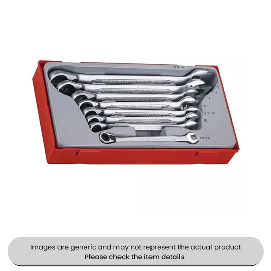 Chrome Vanadium Ratcheting Spanner Set 8 Piece Pack Qty 1