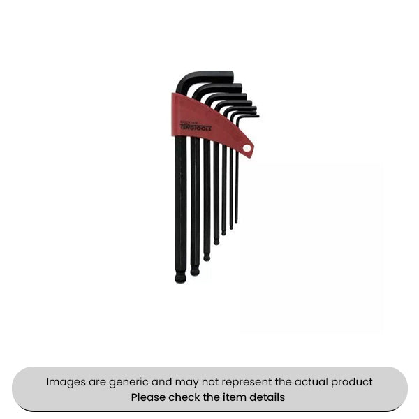 Chrome Vanadium Steel Ball Point Hex Key Set Metric, 7 Piece Pack Qty 1