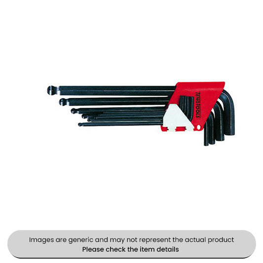 Chrome Vanadium Steel Ball Point Hex Key Set AF 9 Piece Pack Qty 1