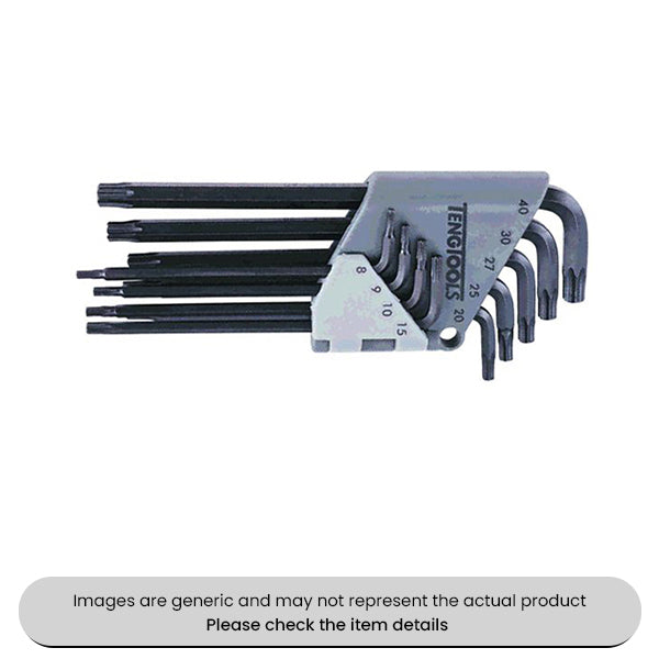 Chrome Vanadium Steel TX Key Set 9 Piece Pack Qty 1