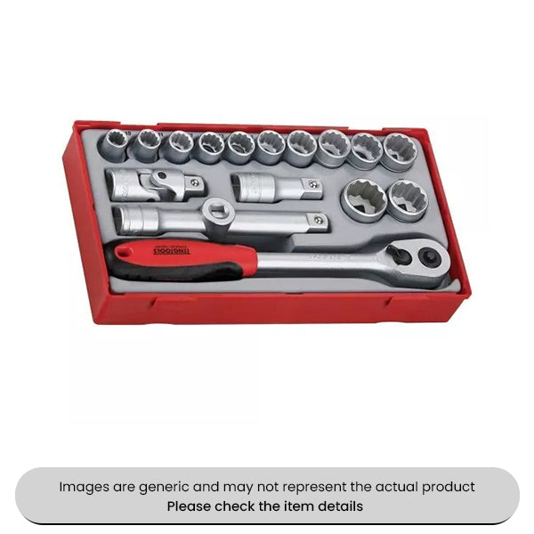 Socket Set 1/2" Drive Metric 17 Piece Pack Qty 1