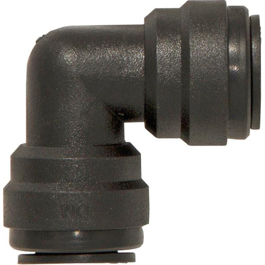 Quick Fit Elbow Couplings 8mm Plastic Black Connector Pack of 10