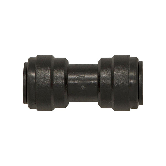 Quick Fit Tube Couplings Straight 15mm Plastic Black Pack of 5
