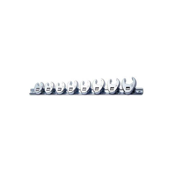 Laser Flare Nut Crowfoot Spanner Set 3/8" Drive 8pc Sizes 10–22mm Rail Qty 1