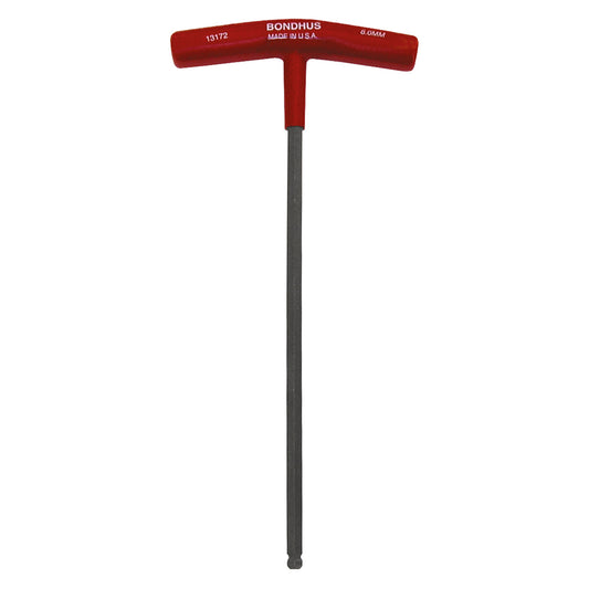BONDHUS Balldriver Hex T?Handle - 8mm, Length 285mm, Protanium® Steel, ProGuard Finish, Ergonomic Grip Qty 1