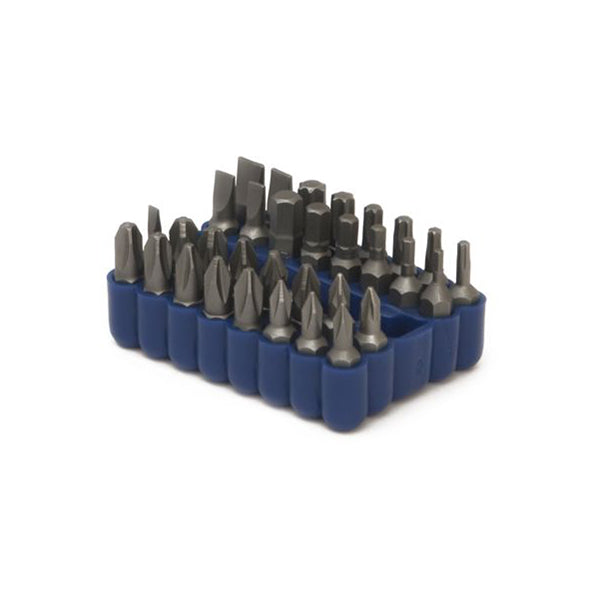 Laser Hex Bit Set 1/4" 33pc Magnetic Holder Slotted Phillips Pozidriv Qty 1 Set