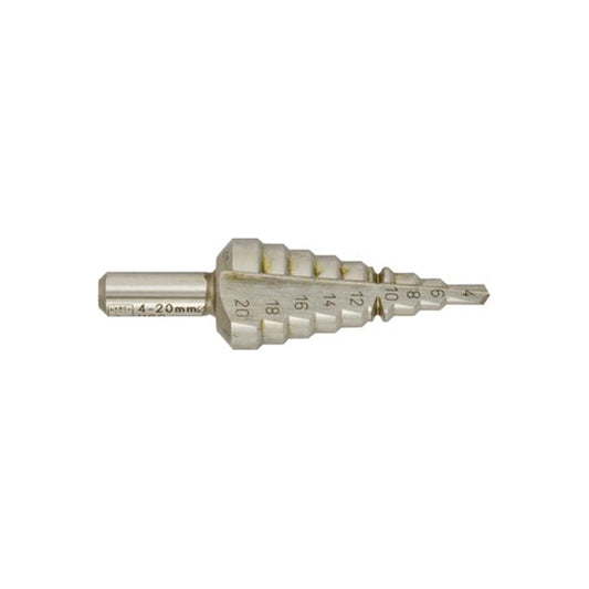 HSS Step Drill Bit 12-20mm 1mm Steps Durable Precision Grip Qty 1