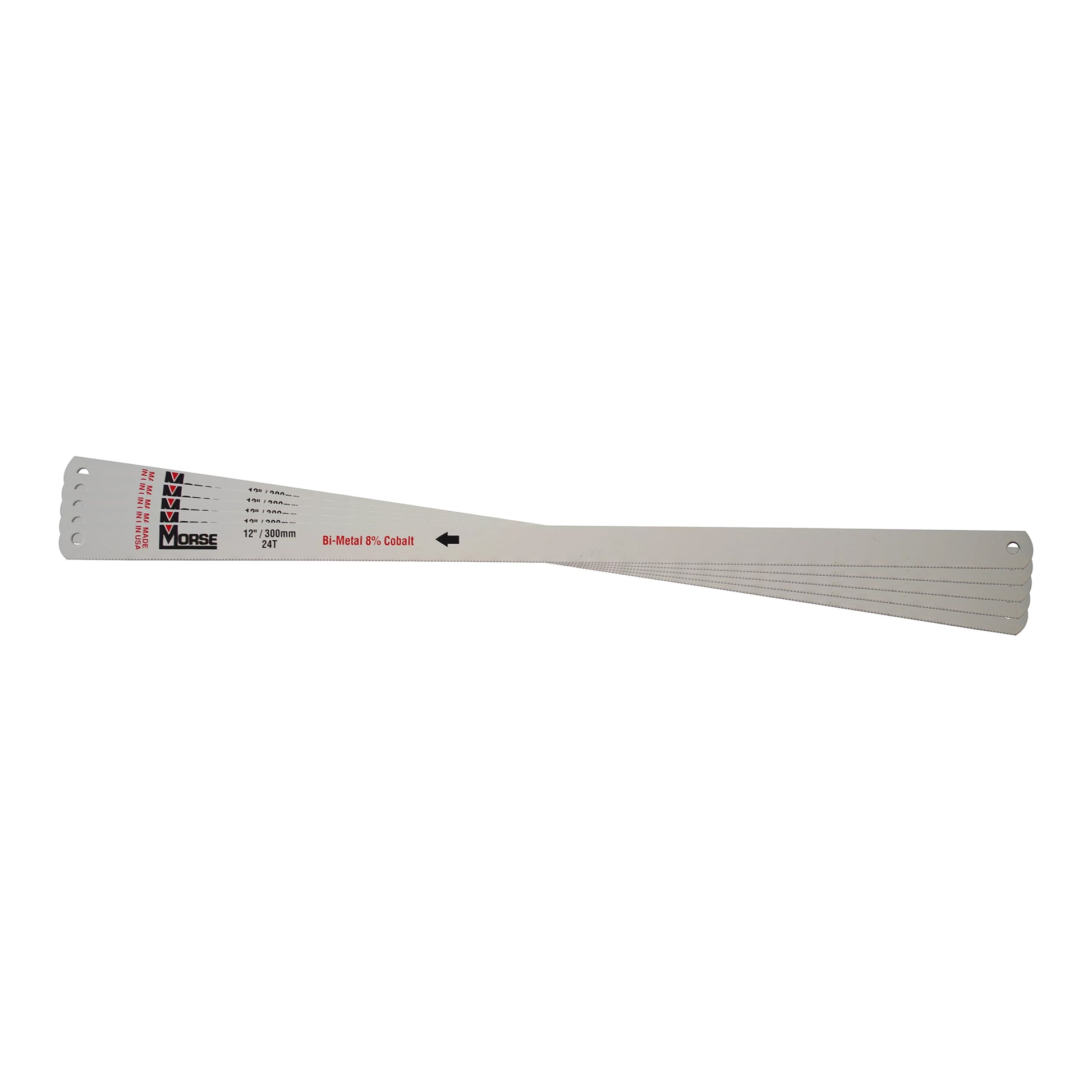 Morse Bi?Metal Hacksaw Blades 24 TPI 8% Cobalt HSS Heat & Wear Resistant Box of 100