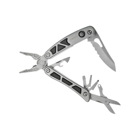 COAST Coast Multi-Tool Stainless Steel with 2 LED Lights Pocket Belt Pouch Qty 1