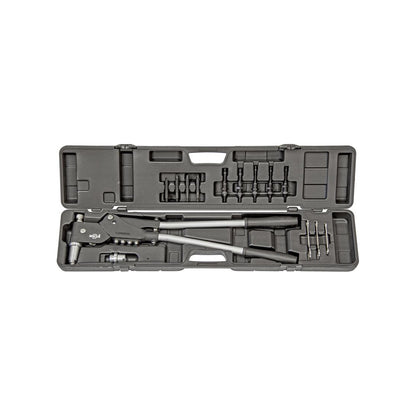 Rivet & Insert Tool Kit - 17pc Swivel Head Set, For Rivets (2.4–4.8mm) & Nutserts (4–10mm) Qty 1 Kit