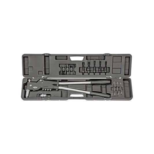 Rivet & Insert Tool Kit - 17pc Swivel Head Set, For Rivets (2.4–4.8mm) & Nutserts (4–10mm) Qty 1 Kit