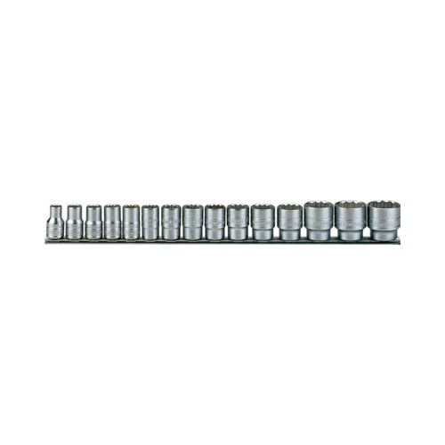 Teng Tools 1/2" Drive Regular Socket Set 12Pt 15?Piece (10–32mm) Supplied on Rail Qty 1 Set
