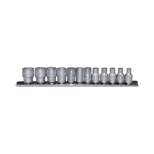 Teng Tools 1/4" Drive Regular Socket Set 6Pt 12?Piece (4–13mm) Supplied on Rail Qty 1 Set