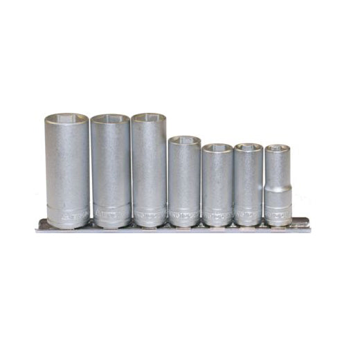 Teng Tools 3/8" Drive Deep Socket Set 6Pt 7?Piece (10–19mm) Supplied on Rail Qty 1 Set