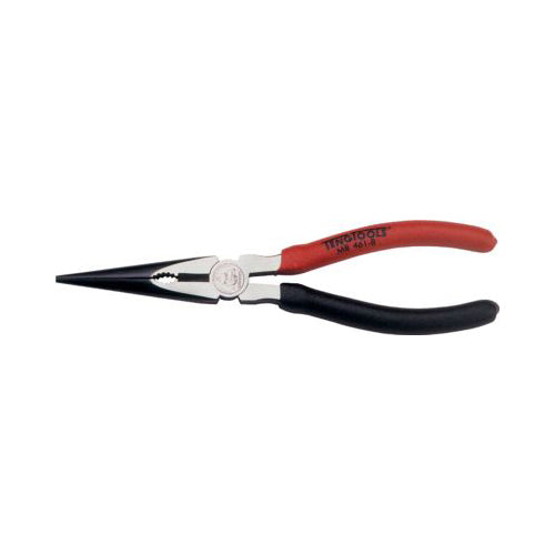 TENG Long Nose Pliers - 200mm (8"), Serrated Grip, High Carbon Steel, Vinyl Coated Handles Qty 1